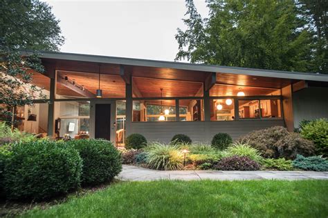 mid century house with metal roof|mid century modern exterior images.